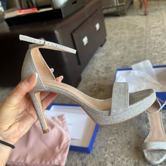 $525 Stuart weitzman silver dancer platform 80 sandal - Picture 7 of 9